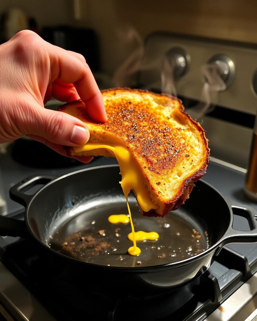 The cheese pull heard 'round the kitchen.
